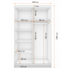 Šatní skříň se zrcadlem NOEMI 01, Bílá