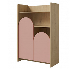 Knihovna Leya R8 dub cremona/pudrová růžová