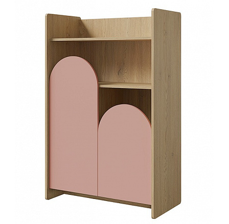 Knihovna Leya R8 dub cremona/pudrová růžová Knihovna Leya R8 dub cremona/pudrová růžová