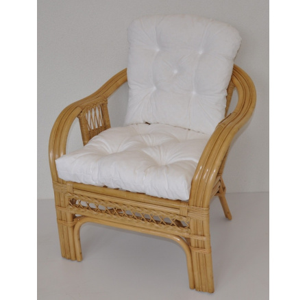 Ratanové křeslo Rio De Janeiro medové - polstr bílý