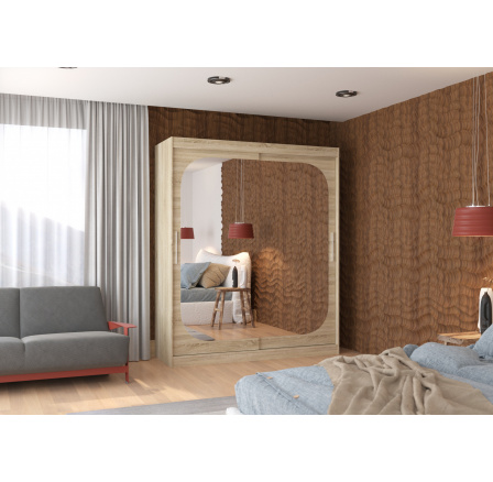 Posuvná skříň se zrcadlem ARIZONA 180 Sonoma+Sonoma