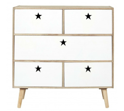 Komoda Etoile bílá/ přírodní