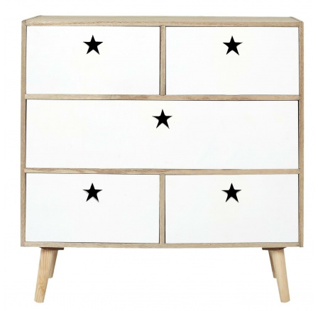 Komoda Etoile bílá/ přírodní