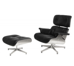 Křeslo Vip s podnožkou černé/hliník