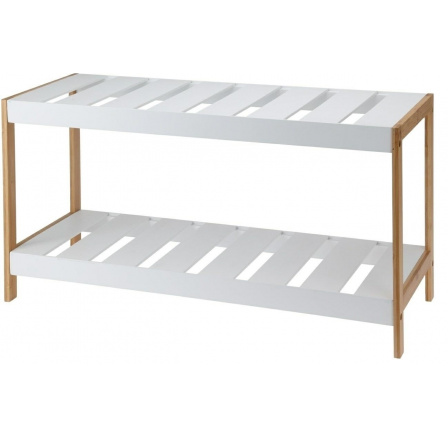 Skříňka na boty Giselda bambusová bílá