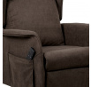 Polohovací křeslo, elektrické kabelové ovládání, hnědá, látka, TV-1190 BR2