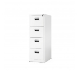 Kovová kartotéková skříň SARA V4, 460 x 1320 x 620 mm, bílá