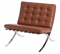 Křeslo BA1 přírodní kůže světle hnědá