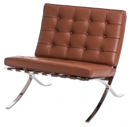 Křeslo BA1 přírodní kůže světle hnědá