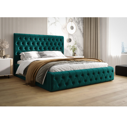 Postel VALENTINO s úložným prostorem - 160x200, Dřevěná