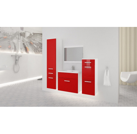 Koupelnová sestava Lora A bílá/čevený lesk Koupelnová sestava Lora A bílá/čevený lesk