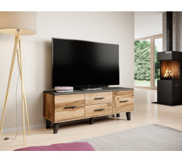 Tv komoda LOTTA RTV 140, dub wotan/černá