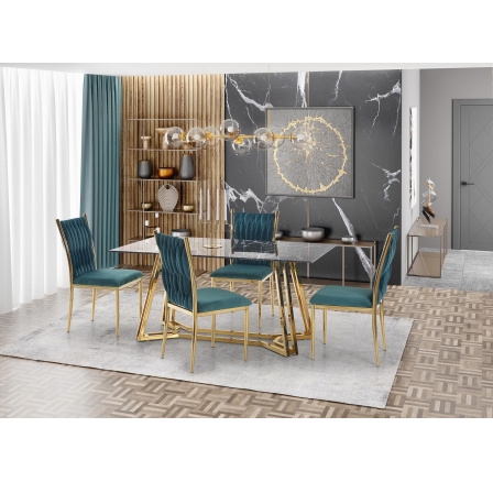 Jídelní stůl KONAMI, sklo/chromovaná ocel Jídelní stůl KONAMI, sklo/chromovaná ocel