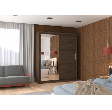 Posuvná skříň se zrcadlem TOM 180 Choco+Choco