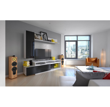 Bytová stěna Mirko White+Black Shine