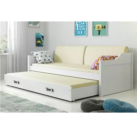 Dvojpostel David Bílá, doplňky bílé, zásuvka bílá 80 X 190 Dvojpostel David Bílá, doplňky bílé, zásuvka bílá 80 X 190