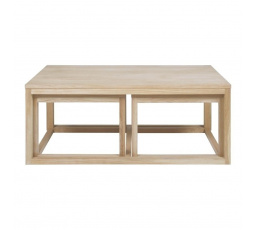 Sada 3 stolků Cornus bělený dub