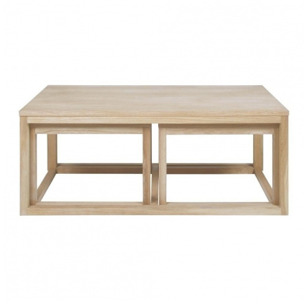 Sada 3 stolků Cornus bělený dub