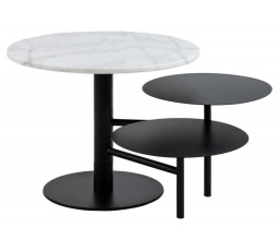 Konferenční stolek Lahti bílý mramor/ černý