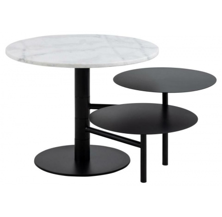 Konferenční stolek Lahti bílý mramor/ černý
