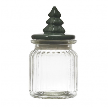 Sklenice s víčkem ve tvaru stromečku zelená Sklenice s víčkem ve tvaru stromečku zelená