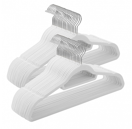 Sametová ramínka, plast, bílá, ASR-E1020 WT