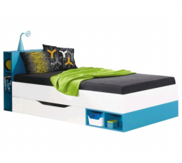 Postel MOBI MO18, Bílý Lux / Tyrkysový