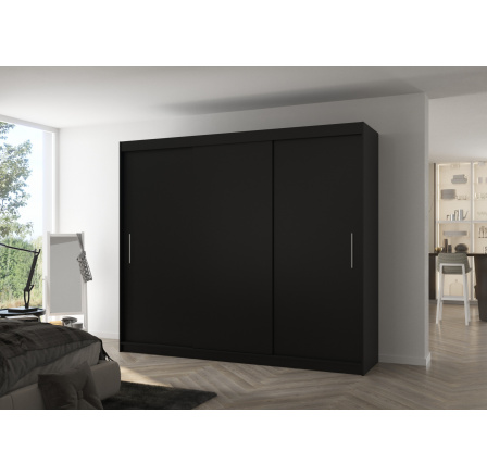 Šatní skříň s posuvnými dveřmi ANTOS 250 Černá+Černá