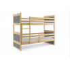 Dětská patrová postel RICO 90x200 cm, bez matrace, Přírodní/Grafit