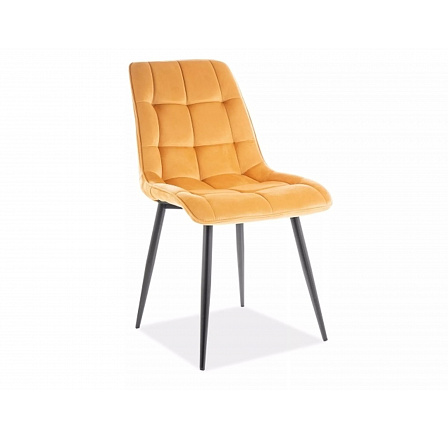 Jídelní židle CHIC VELVET, curry Bluvel 68/černá