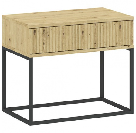 Noční stolek 1S 60 NR2, Dub Artisan/Černá Noční stolek 1S 60 NR2, Dub Artisan/Černá