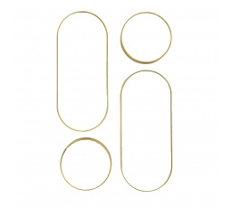 Sada 4 zrcadel Deco kulatá zlatá