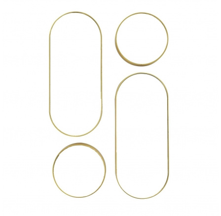 Sada 4 zrcadel Deco kulatá zlatá Sada 4 zrcadel Deco kulatá zlatá