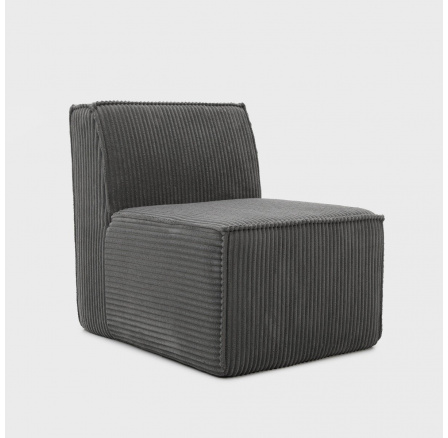 Modulární křeslo LYKKE tmavě šedé manšestrové 73x88x73 cm 746888