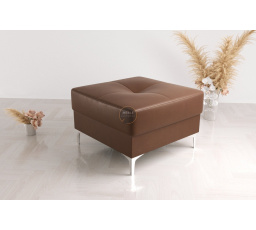 Taburet  ORION TOSCANIA 70 x 70 cm přírodní kůže - Hnědá kůže