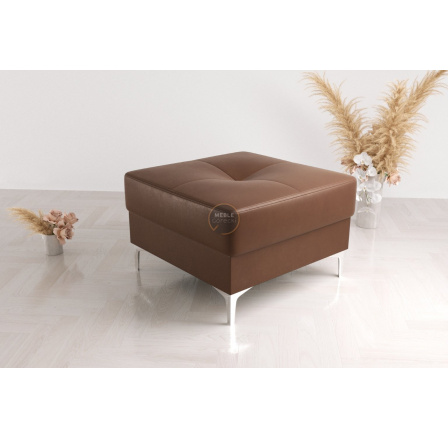 Taburet ORION TOSCANIA 70 x 70 cm přírodní kůže - Hnědá kůže Taburet ORION TOSCANIA 70 x 70 cm přírodní kůže - Hnědá kůže