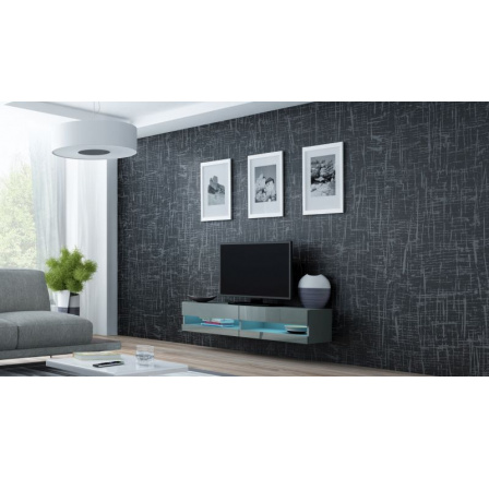 TV komoda VIGO NEW 140, šedá / šedý lesk TV komoda VIGO NEW 140, šedá / šedý lesk