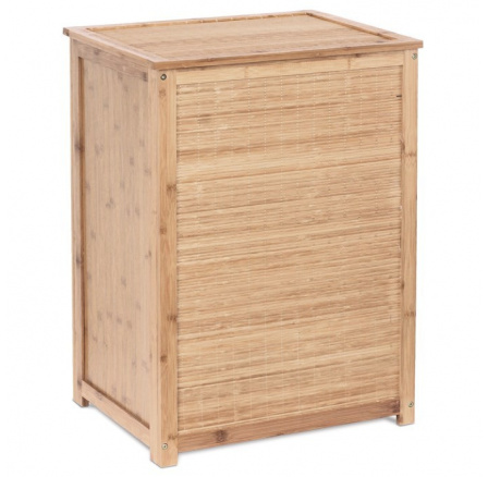 Koš na prádlo s textilní vložkou, masiv bambus, přírodní odstín