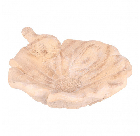 Krmítko/pítko - magnesium, květ s ptáčkem, imitace dřeva