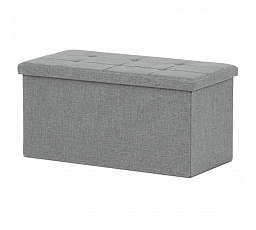 Taburet s úložným prostorem, šedá, jemně hrubá látka, TAB-462 GREY2