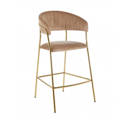 Barová židle H3-FX, cappuccino / zlatá