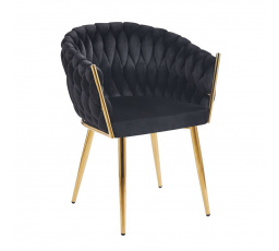 Sametová židle černá - zlatý rám K7-FX G