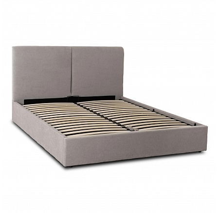 Postel 160x200 MARSYLIA s Úložným Prostorem Šedá Tkanina