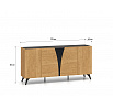 Komoda TOSCANIA 04, dub Baltic Dune / černý jasan Portland
