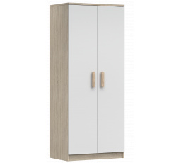 Šatní skříň 2D SMYK III - 06, Dub Sonoma/Bílá/Sonoma