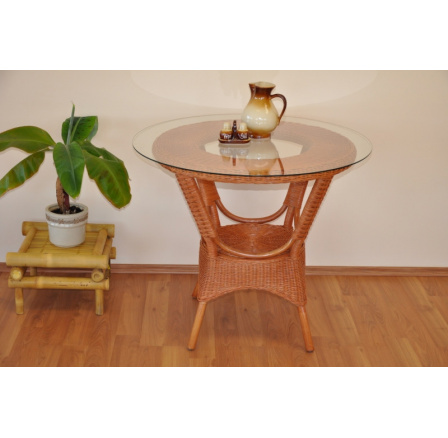 Ratanový stůl jídelní Wanuta cognac Ratanový stůl jídelní Wanuta cognac