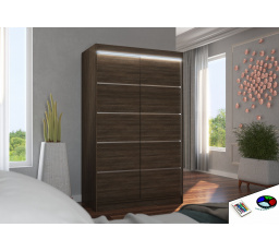 Posuvná skříň s LED osvětlením BENISSO 120 Choco+Choco