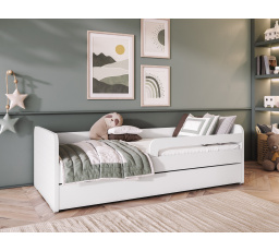 Dětská postel DUULI I 200x80 cm s matrací, Bílá