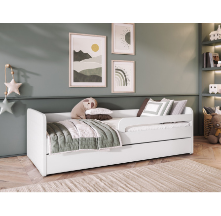 Dětská postel DUULI I 200x80 cm s matrací, Bílá Dětská postel DUULI I 200x80 cm s matrací, Bílá