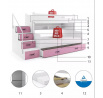Patrová postel MAX 3 Růžová 120 X 200